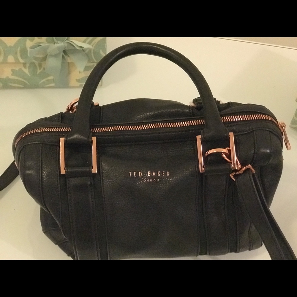 Black with rose gold Ted Baker leather purse